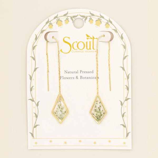 PRESSED FLOWER THREAD EARRINGS