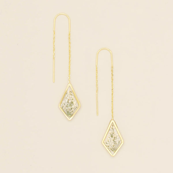 PRESSED FLOWER THREAD EARRINGS