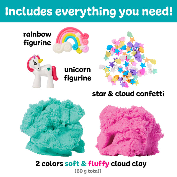 UNICORNS SENSORY MINI PLAY KIT JAR WITH CLOUD CLAY