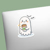 PUMPKIN SPICE COFFEE GHOST HALLOWEEN STICKER