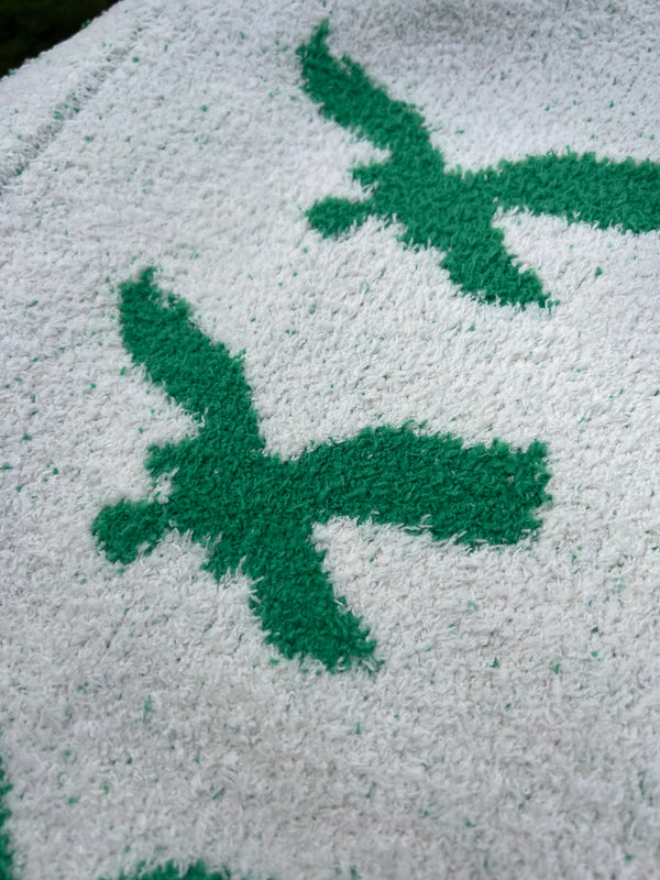 "BIRDS" HEAVY WEIGHTED FLEECE CARDIGAN (OS)