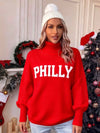 RED PHILLY KNIT SWEATER
