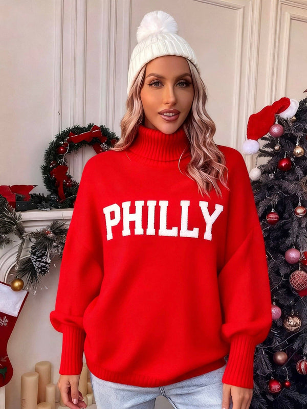RED PHILLY KNIT SWEATER