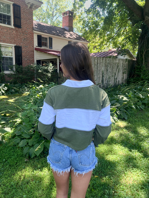 PHILADELPHIA EAGLES "BIRDS" CROP RUGBY SHIRT