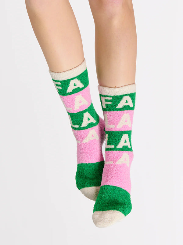 "FA LA LA" SOCKS, GREEN