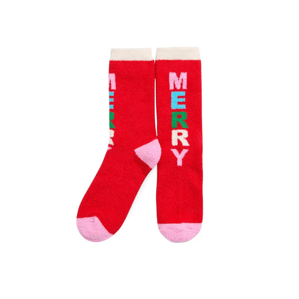 "MERRY" SOCKS,RED