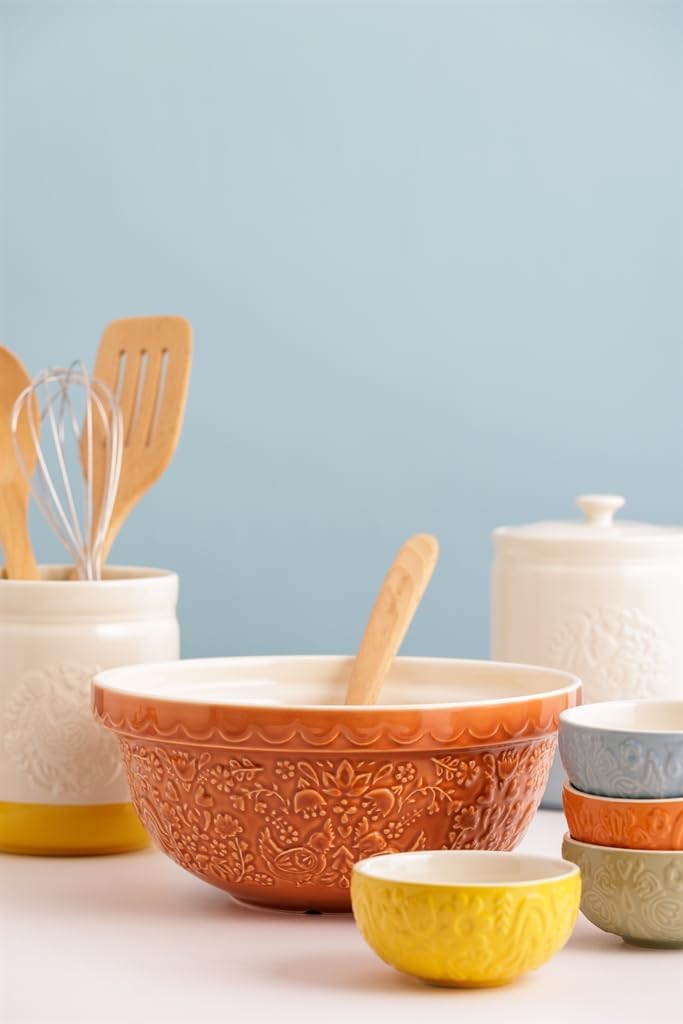 SIZE 24 HOME TO ROOST COLLECTION MIXING BOWL, SIENNA ORANGE 9.75