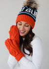 ORANGE, NAVY & LT. BLUE SKI BUM POM HAT