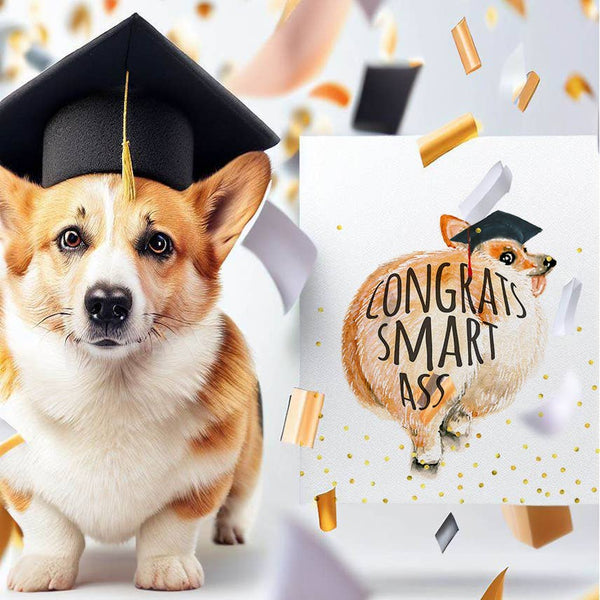 SMART ASS CORGI GRAD CARD