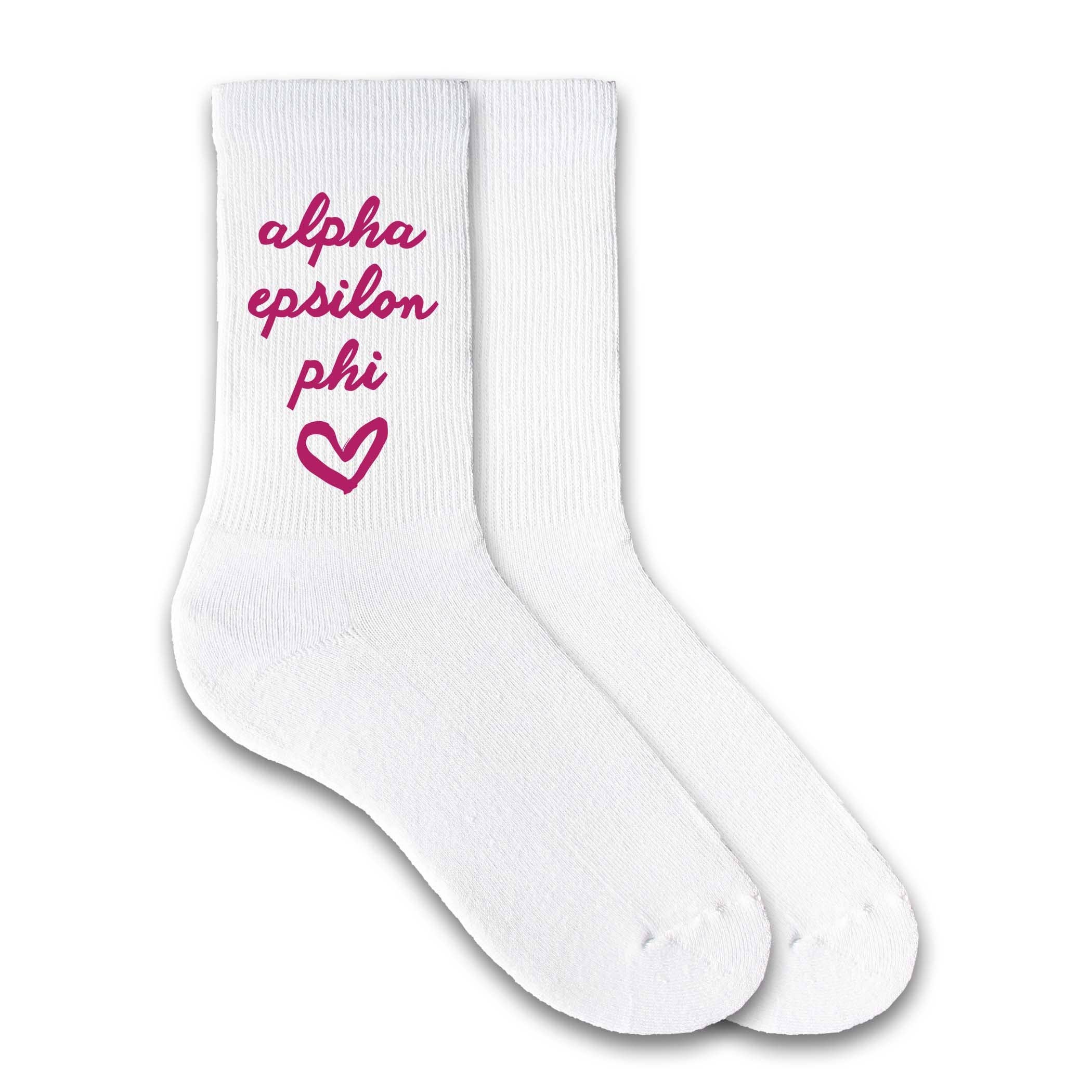 SORORITY HEART DESIGN CREW SOCKS
