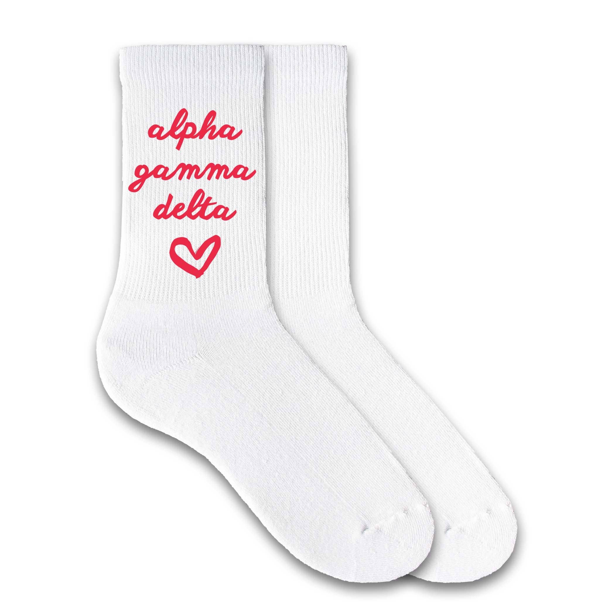 SORORITY HEART DESIGN CREW SOCKS