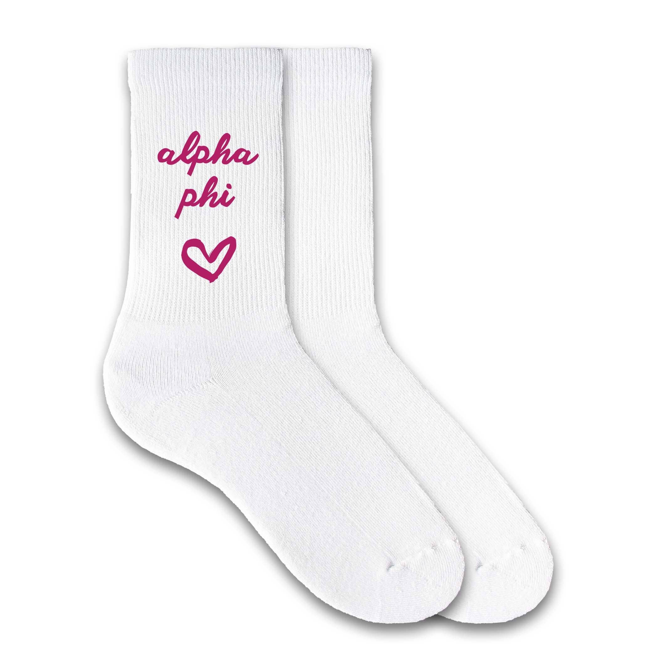 SORORITY HEART DESIGN CREW SOCKS