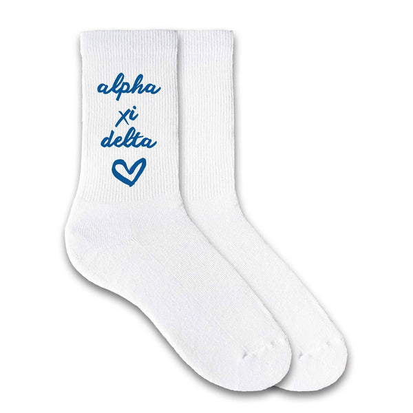 SORORITY HEART DESIGN CREW SOCKS