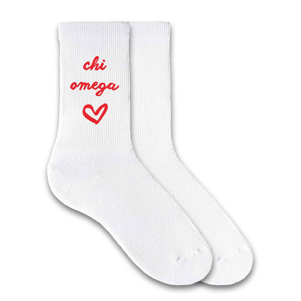SORORITY HEART DESIGN CREW SOCKS