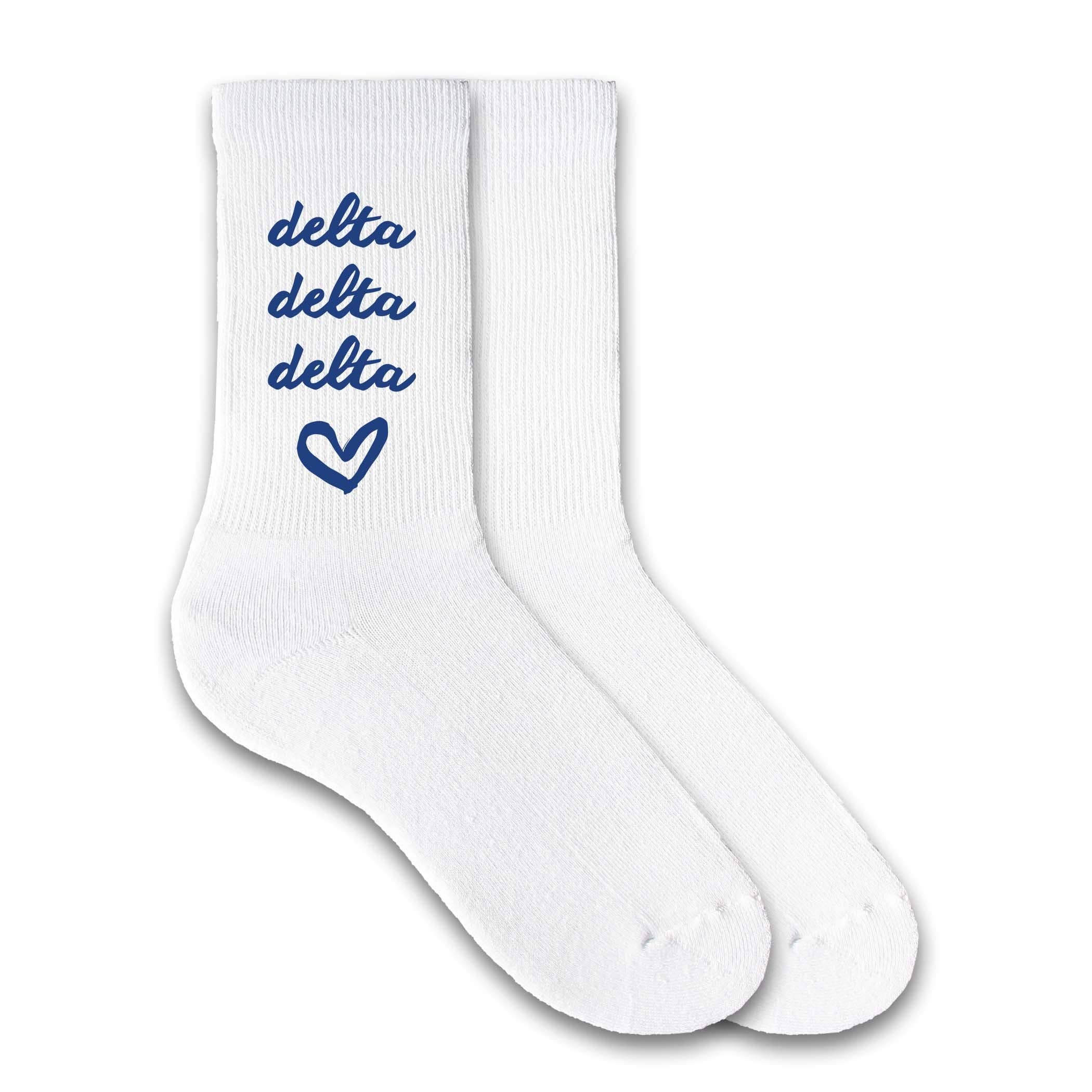 SORORITY HEART DESIGN CREW SOCKS