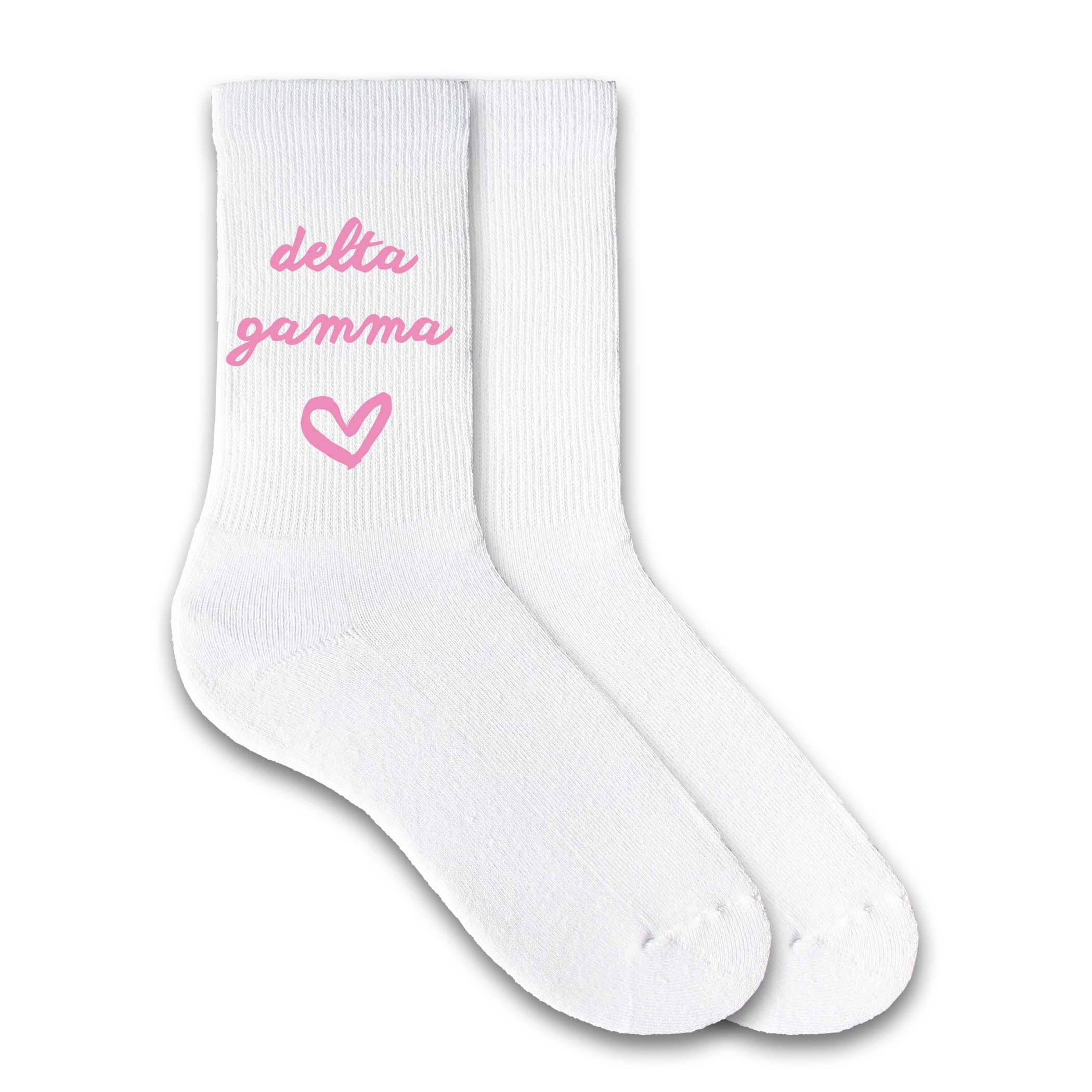 SORORITY HEART DESIGN CREW SOCKS