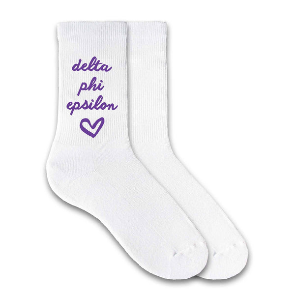 SORORITY HEART DESIGN CREW SOCKS