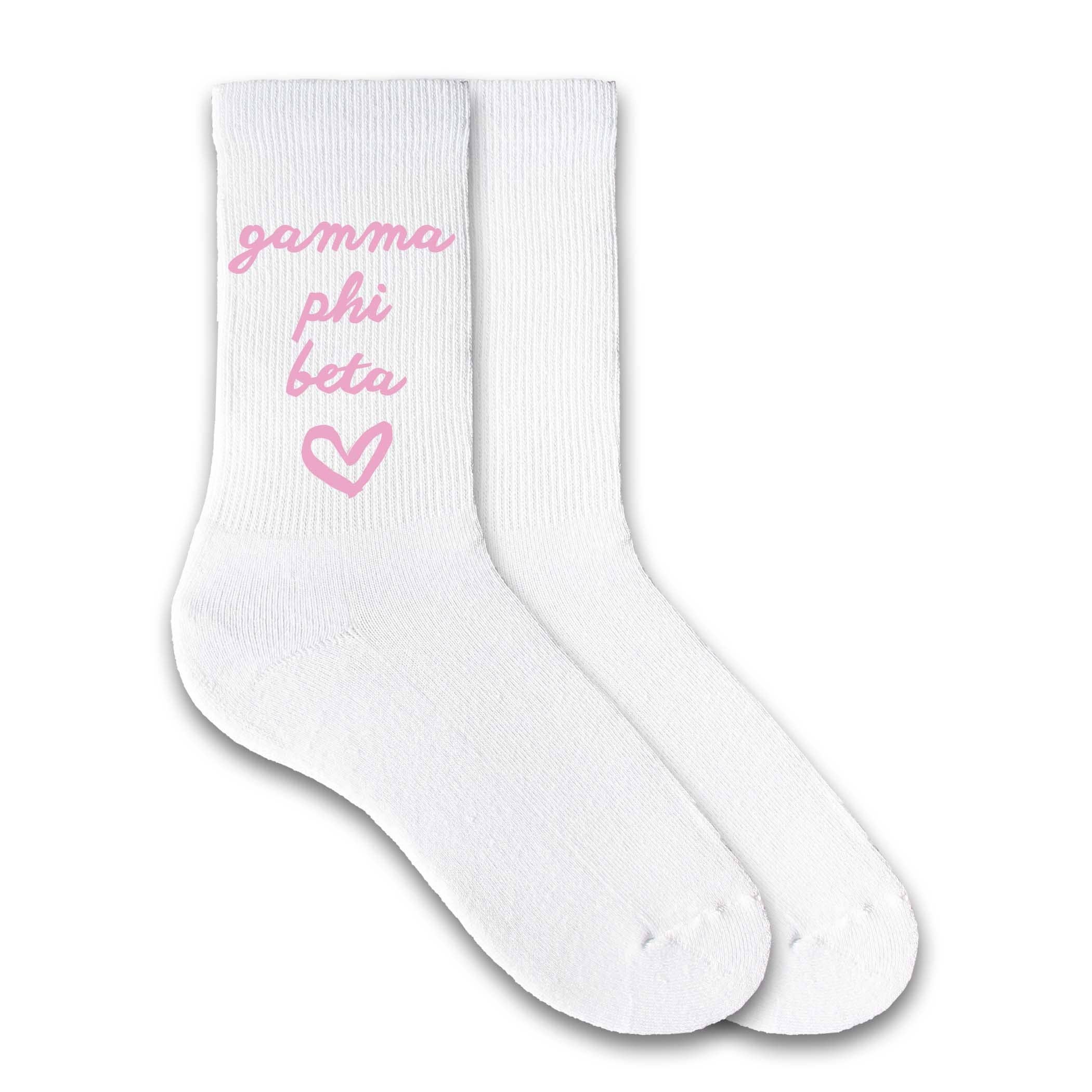 SORORITY HEART DESIGN CREW SOCKS
