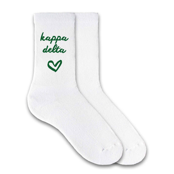 SORORITY HEART DESIGN CREW SOCKS