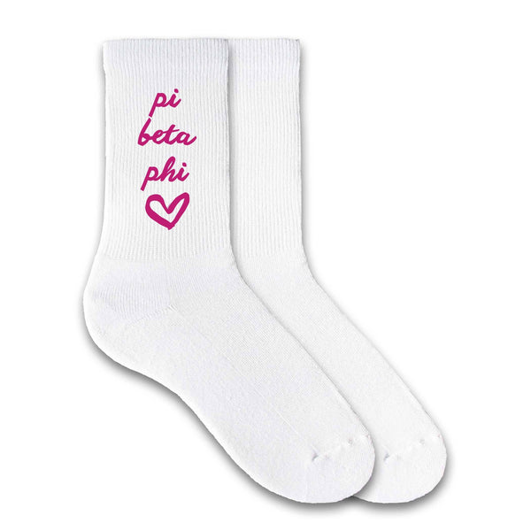 SORORITY HEART DESIGN CREW SOCKS
