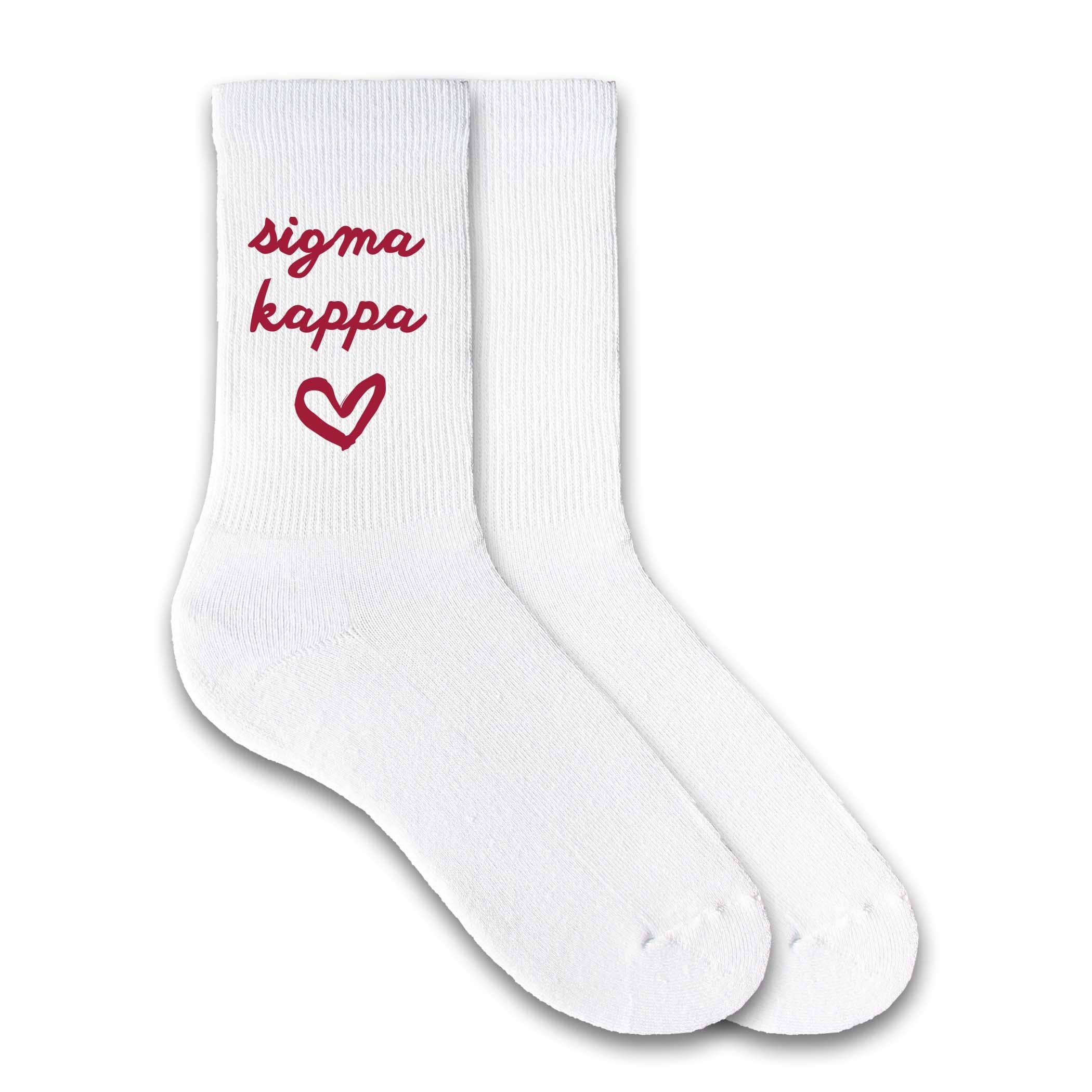 SORORITY HEART DESIGN CREW SOCKS