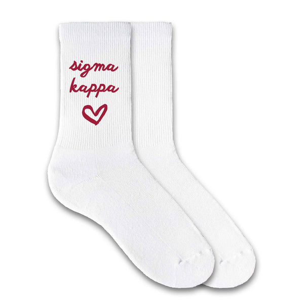 SORORITY HEART DESIGN CREW SOCKS
