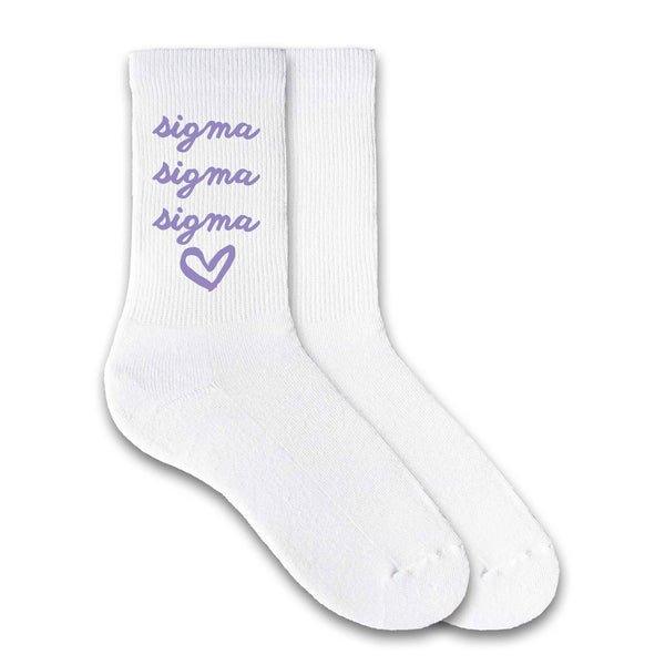 SORORITY HEART DESIGN CREW SOCKS