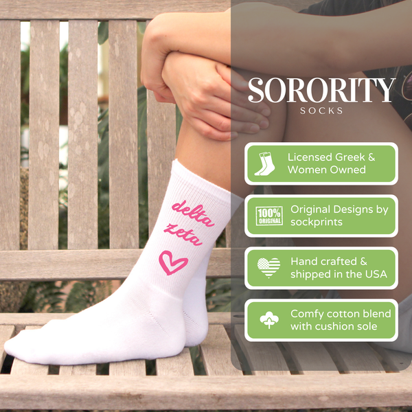 SORORITY HEART DESIGN CREW SOCKS