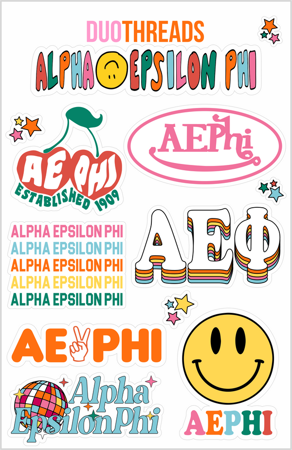 SORORITY RAINBOW STICKER SHEET