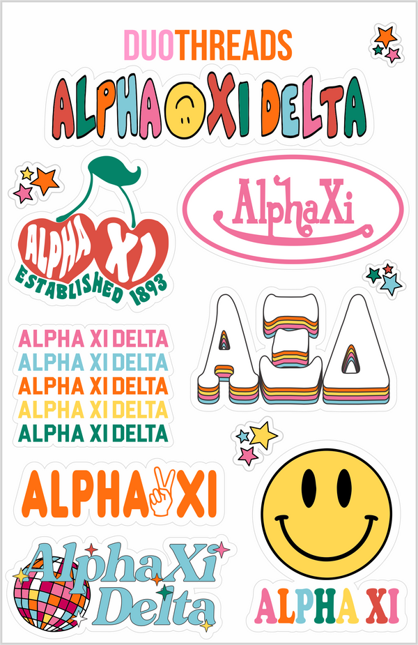 SORORITY RAINBOW STICKER SHEET