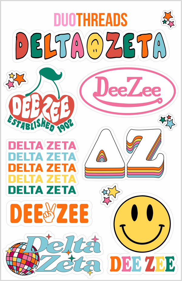 SORORITY RAINBOW STICKER SHEET