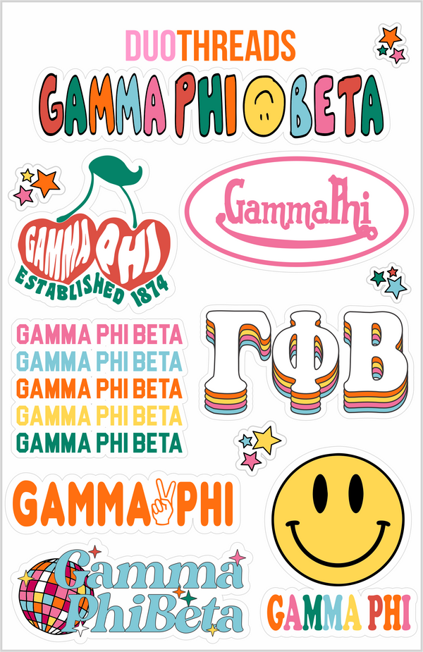 SORORITY RAINBOW STICKER SHEET