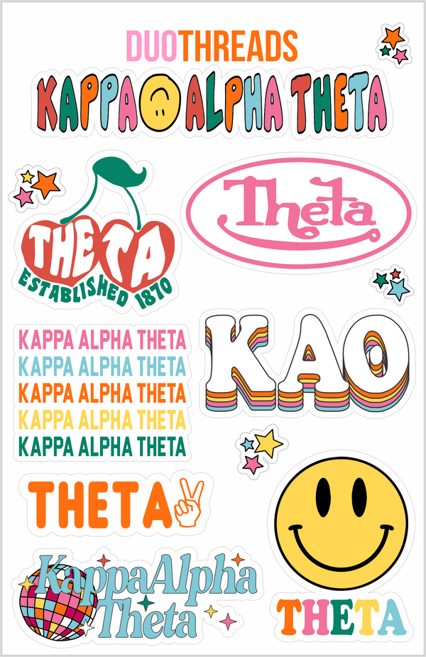 SORORITY RAINBOW STICKER SHEET