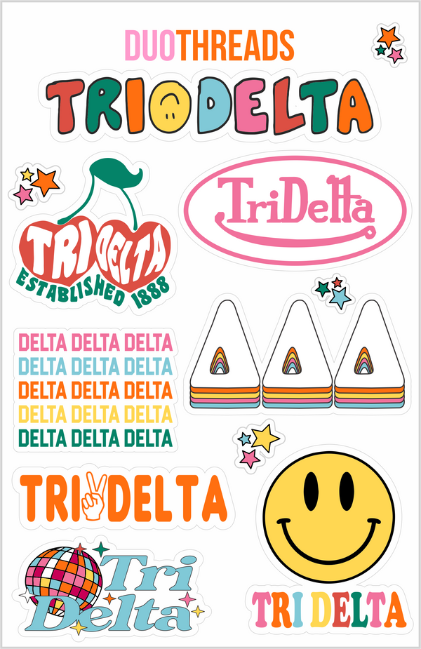 SORORITY RAINBOW STICKER SHEET