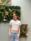 CHI OMEGA SCRIPT CROP TEE