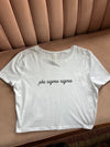 PHI SIGMA SIGMA SCRIPT CROP TEE