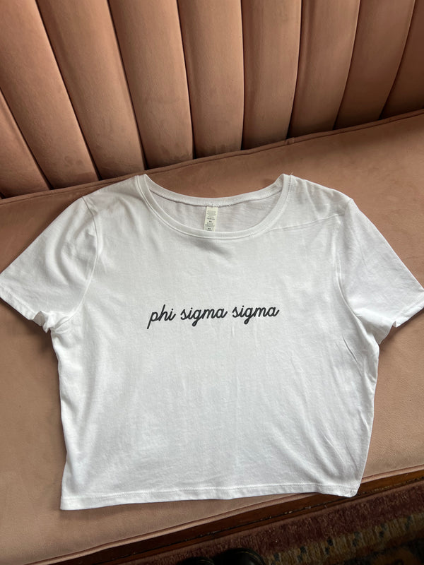 PHI SIGMA SIGMA SCRIPT CROP TEE