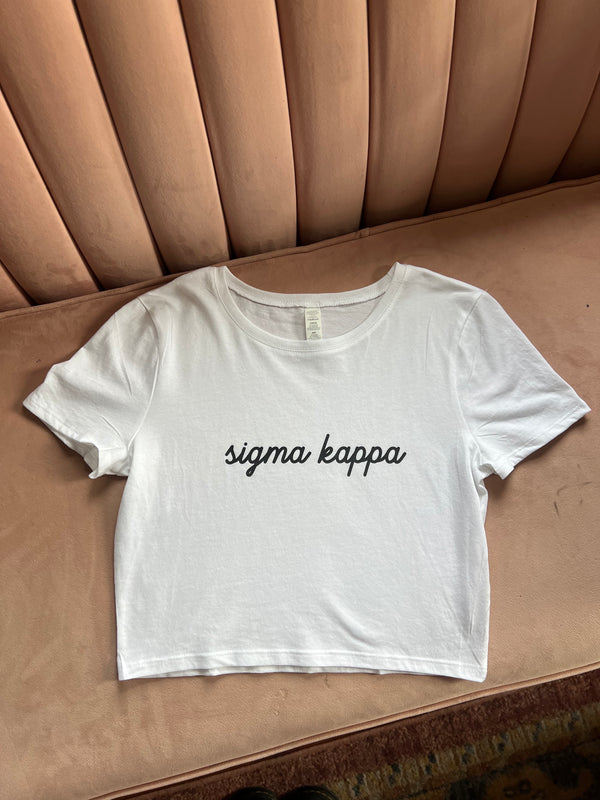 SIGMA KAPPA SCRIPT CROP TEE