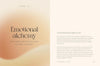 Book page with text on emotional alchemy and a blurred background