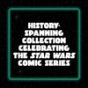 Text celebrating the Star Wars comic series on a dark background with a green border.