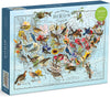 Gallison USA State Birds puzzle box with colorful birds and flowers on a map background