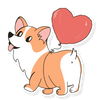 CORGI FLOATING ON A BALLOON | ILLUSTRATED CUTE VINYL STICKER