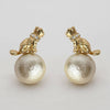 ARTISAN EGYPTIAN CAT PEARL STUDS