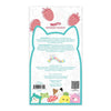 Product label with cartoon characters and branding on a white background