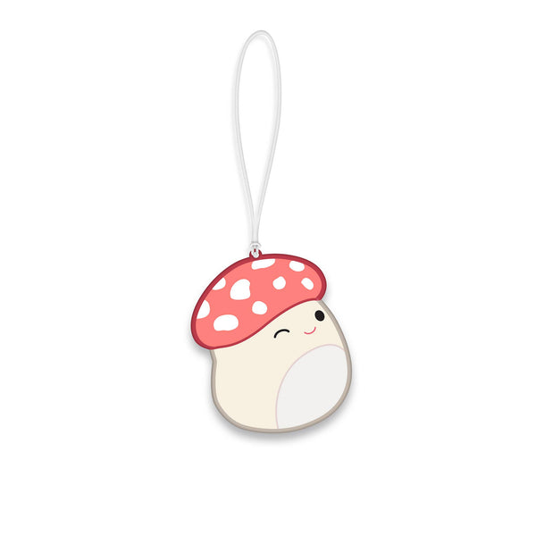  Mushroom-shaped keychain with a red cap on a white background