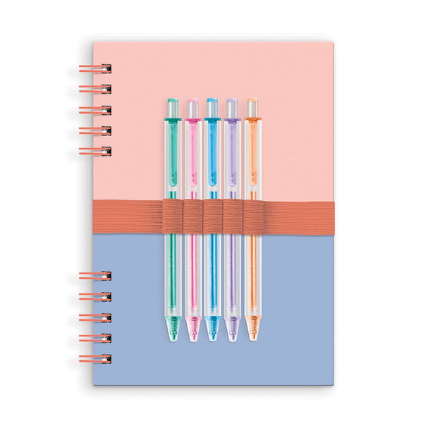 CORAL & SALT WATER HARPER SPLIT-SPIRAL NOTEBOOK & PEN SET