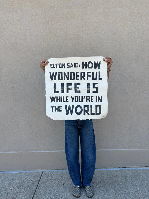 ELTON SAID 25"X25" HAND PAINTED WALL HANGING