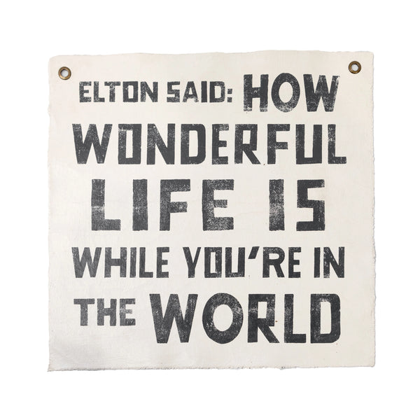 ELTON SAID 25"X25" HAND PAINTED WALL HANGING