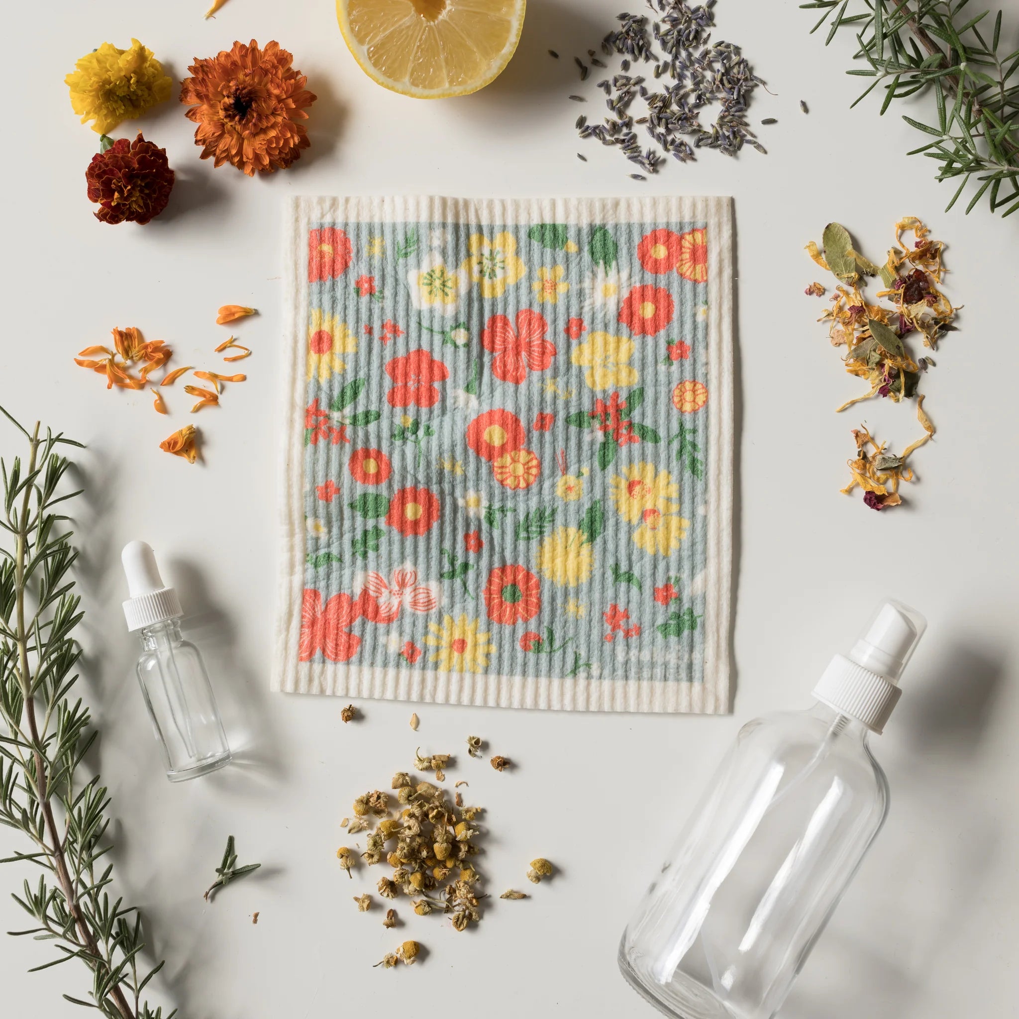 FLOWERS OF THE MONTH SWEDISH DISH TOWEL