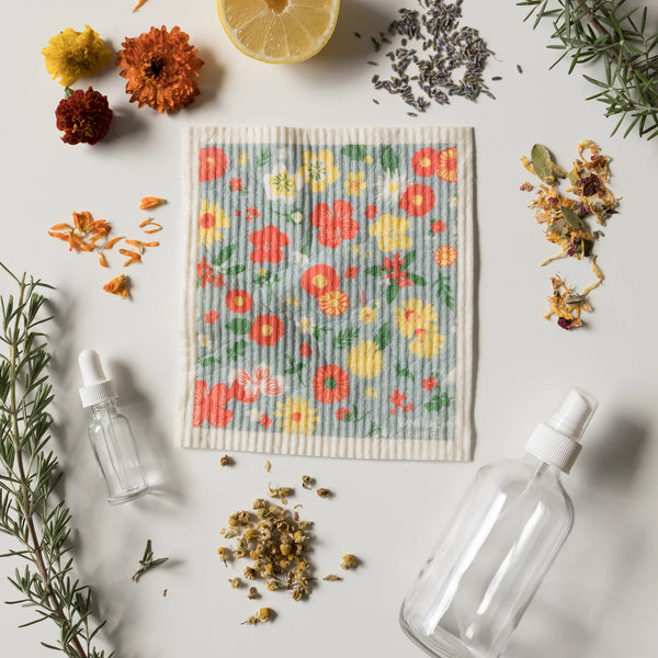 FLOWERS OF THE MONTH SWEDISH DISH TOWEL